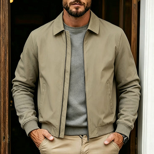 Herren Modische Freizeitjacke mit Stehkragen Drune