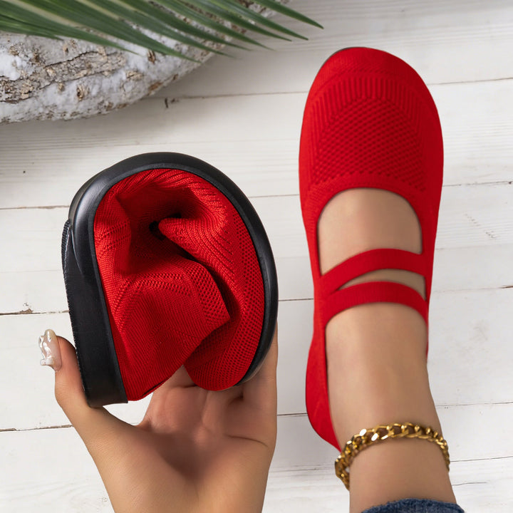 Damen Flexible und atmungsaktive Ballerinas mit Faltmechanismus Drune