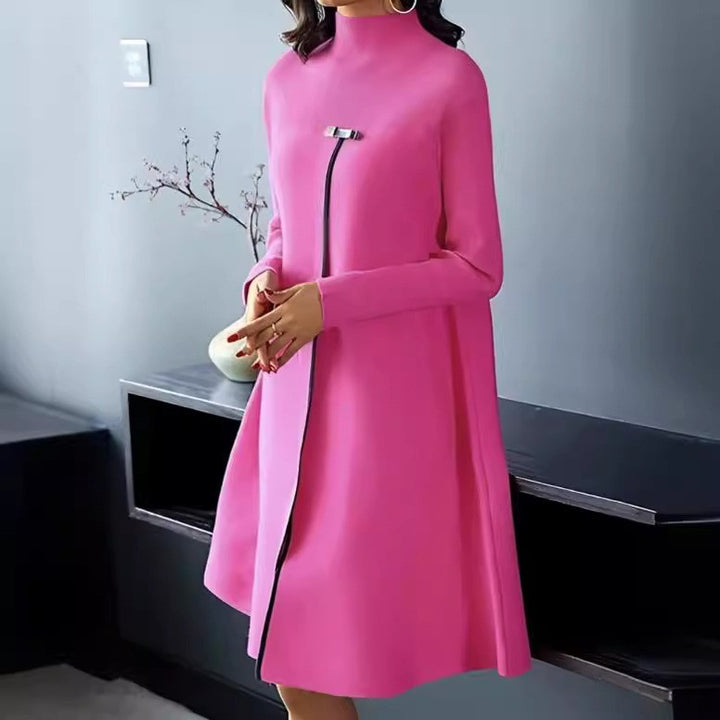 Damen Kapuzenkleid mit asymmetrischem Reißverschluss und eleganten Details Drune