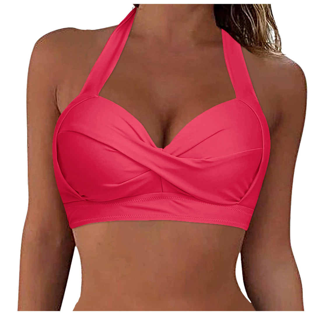 Damen Sportliches Bikinioberteil mit tiefem Ausschnitt und Halter-Design Drune