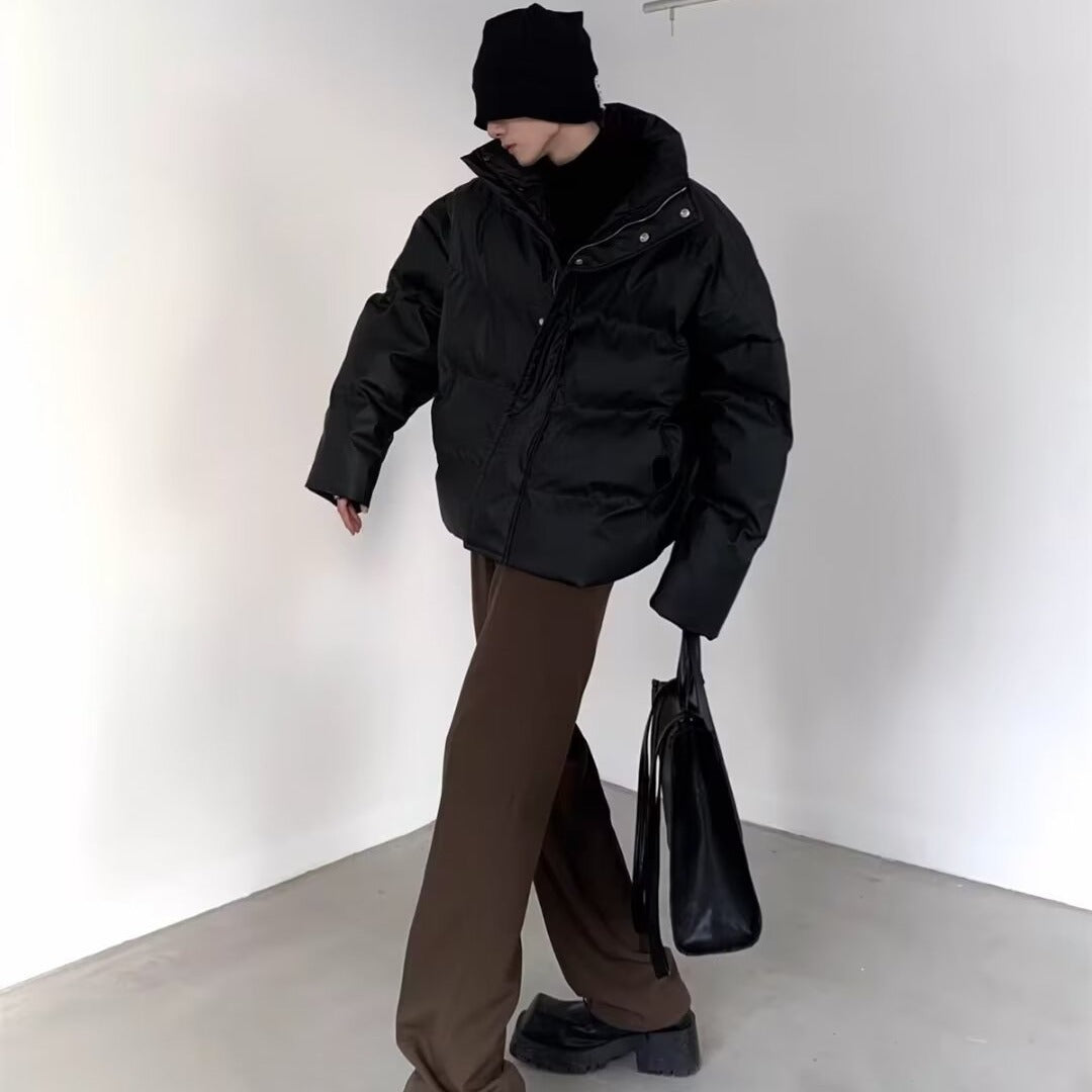 Unisex gefütterte Oversized-Jacke mit hohem Kragen Drune