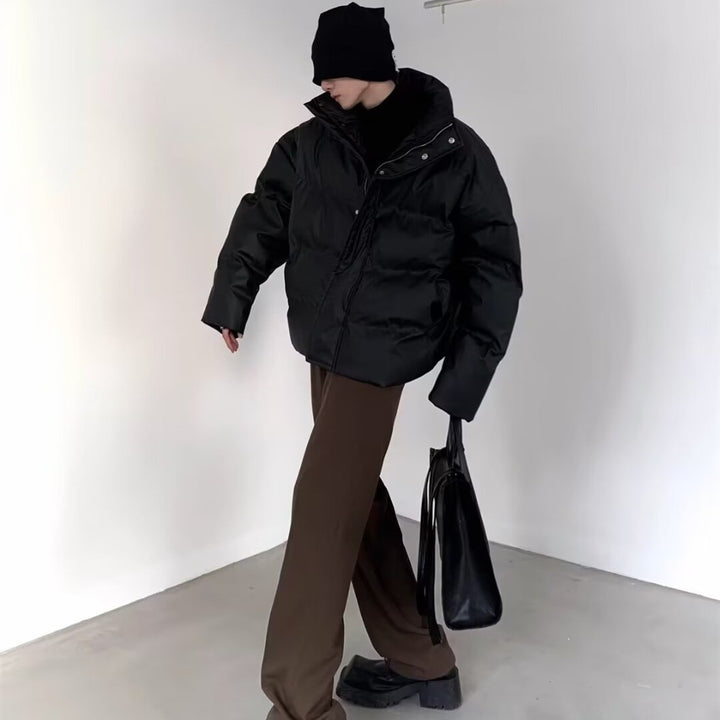 Unisex gefütterte Oversized-Jacke mit hohem Kragen Drune