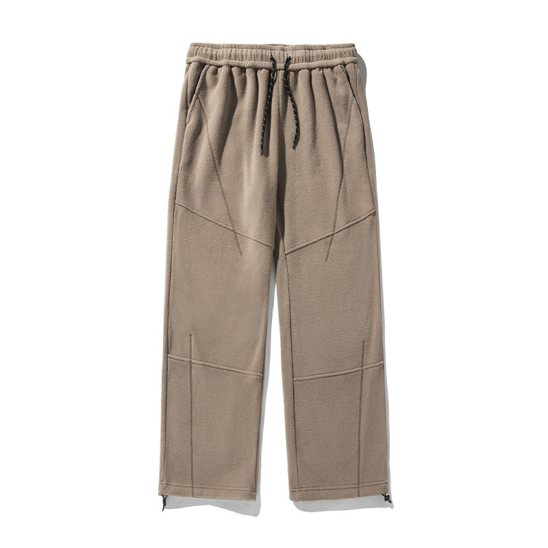 Unisex Weite Fleecehose mit elastischem Bund, Tunnelzug und verstellbarem Beinabschluss Drune