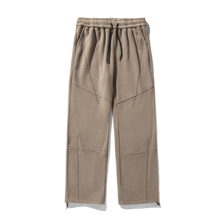 Unisex Weite Fleecehose mit elastischem Bund, Tunnelzug und verstellbarem Beinabschluss Drune