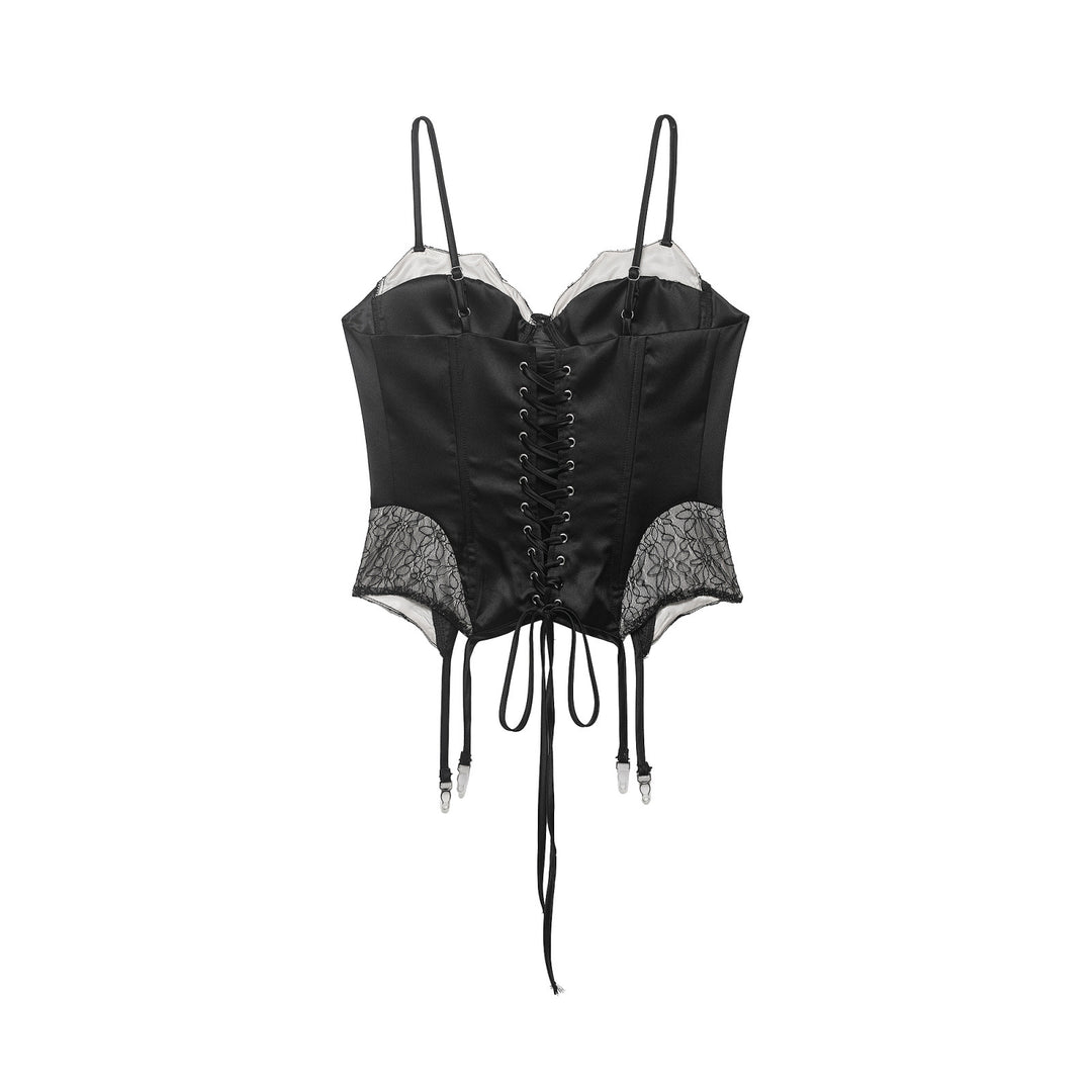 Damen Korsett Top mit zartem Spitzenbesatz und raffiniertem Schnitt Drune