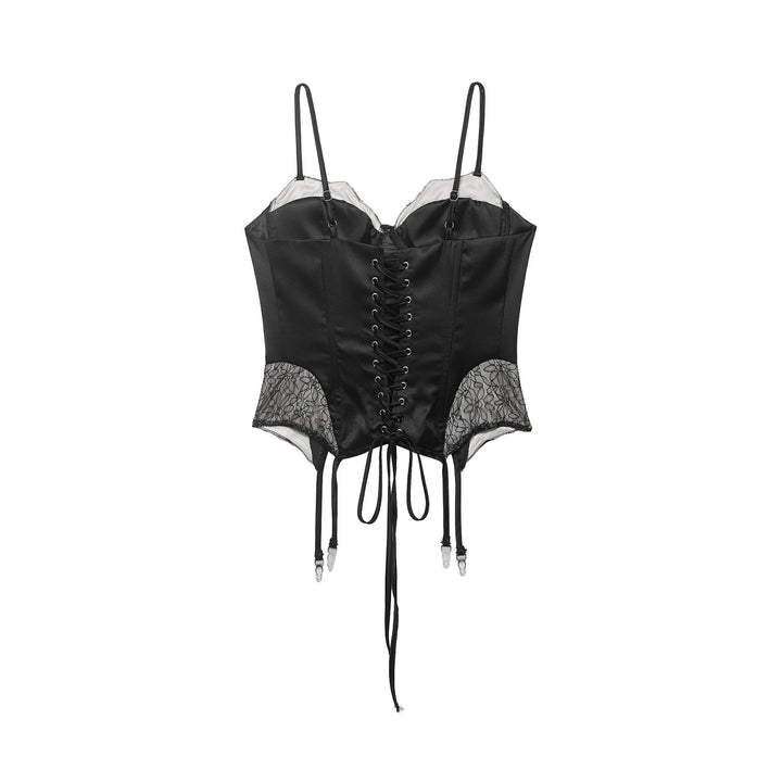 Damen Korsett Top mit zartem Spitzenbesatz und raffiniertem Schnitt Drune