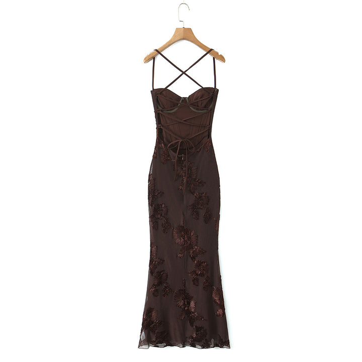 Damen Bodycon Kleid mit floralem Spitzenbesatz Drune