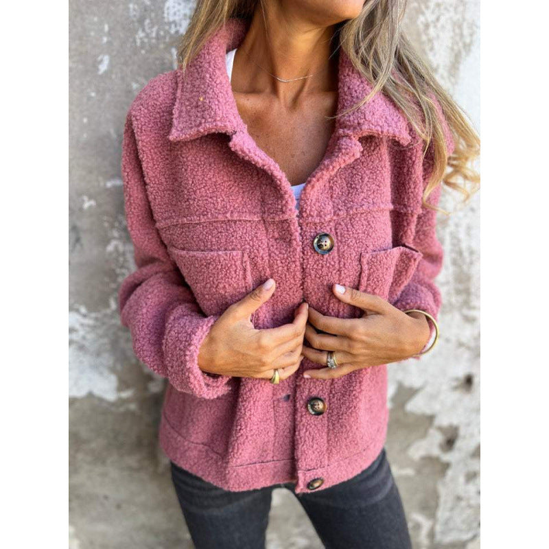 Damen Flauschige Teddyjacke mit praktischen Taschen Drune