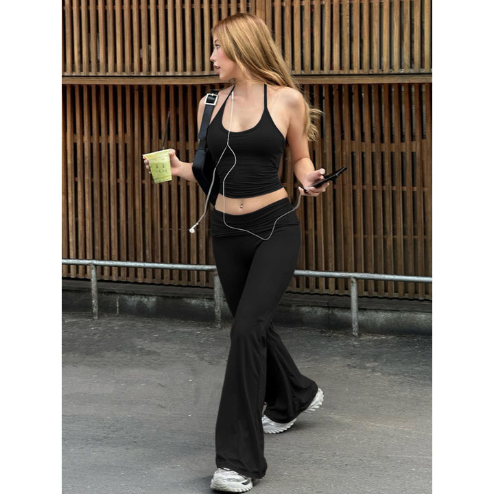 Damen Sportliches Sets mit weit geschnittenen Leggings und trägerlosem Oberteil Drune
