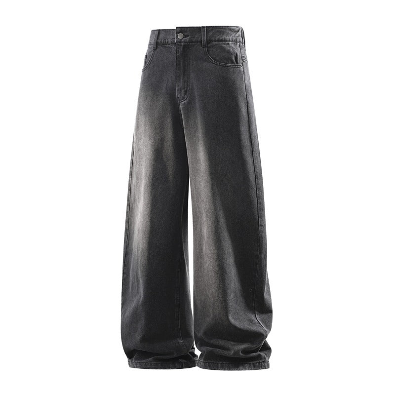 Damen Weite Jeanshose mit hohem Bund, elastischem Taillenbund und Baggy‑Silhouette Drune
