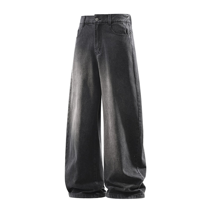 Damen Weite Jeanshose mit hohem Bund, elastischem Taillenbund und Baggy‑Silhouette Drune