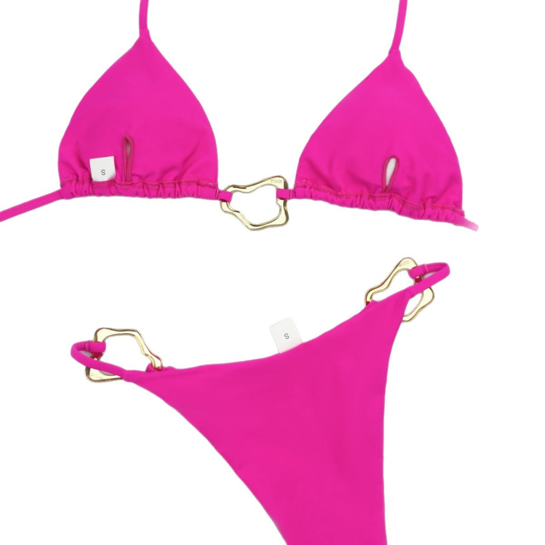 Damen Triangel-Bikini mit stilvollen Goldakzenten Drune