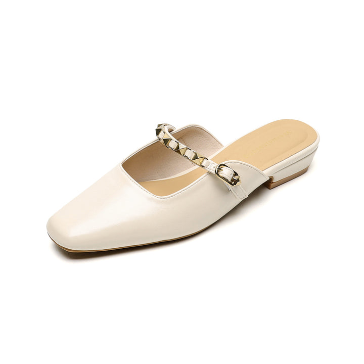 Damen modische Slingback-Mules mit eleganter Kettenverzierung und komfortablem Blockabsatz Drune