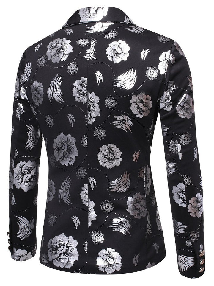 Herren eleganter Blazer mit luxuriösem Blumenmuster Drune