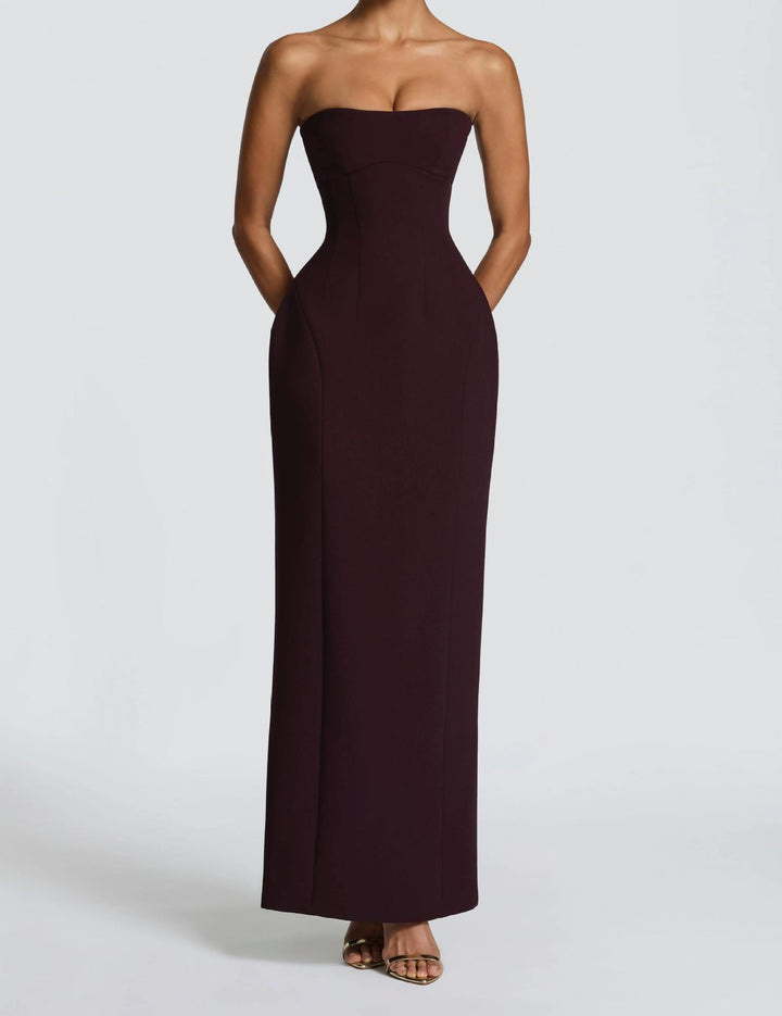 Damen Elegantes Cocktailkleid mit schulterfreiem Schnitt Drune