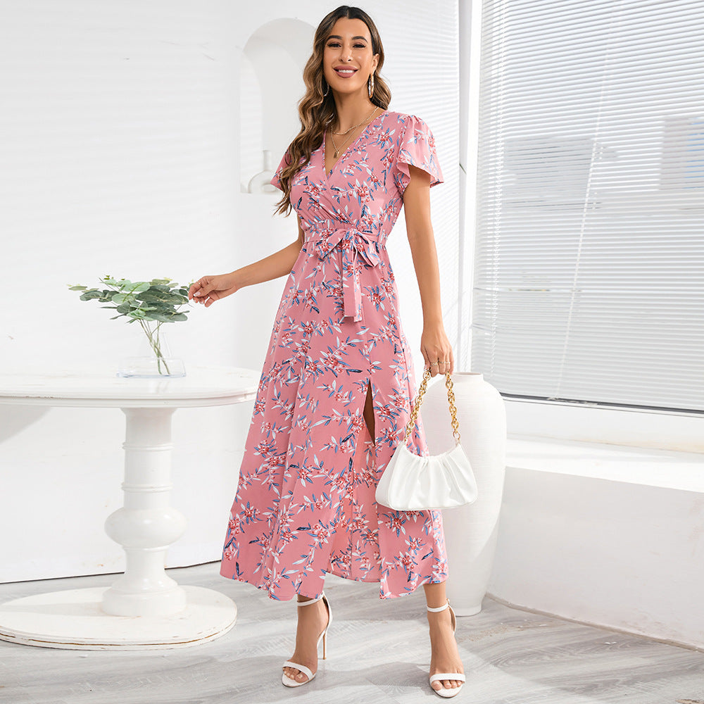 Damen Wickelmaxikleid Drune