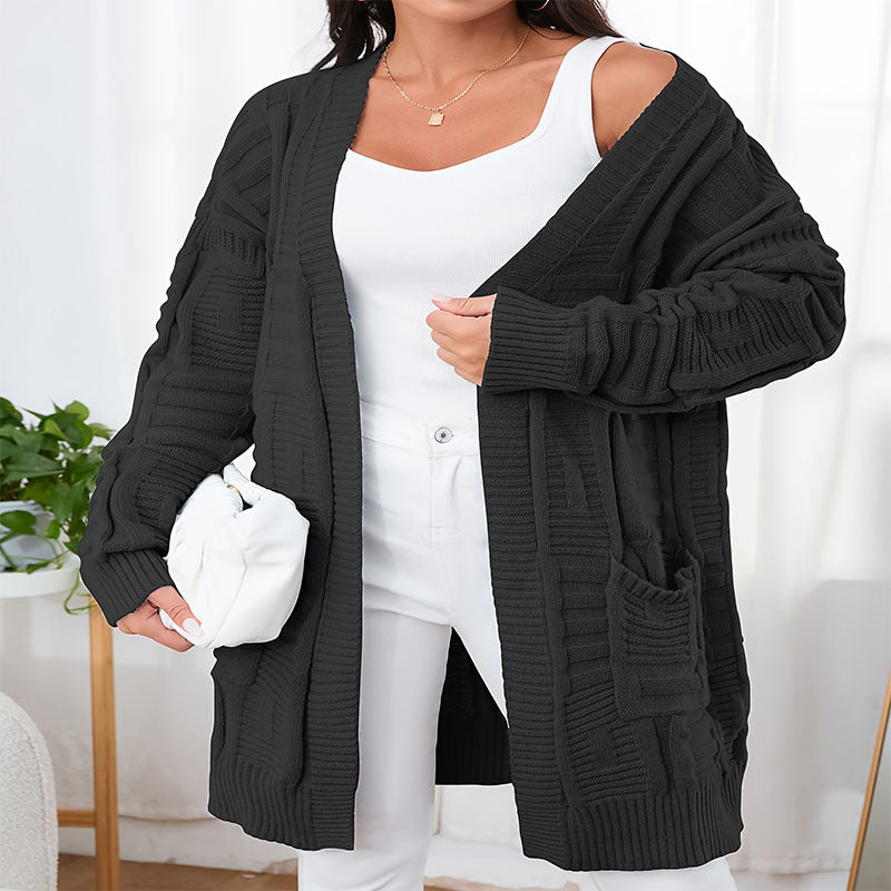 Damen Strickjacke mit strukturiertem Muster und praktischen Taschen Drune