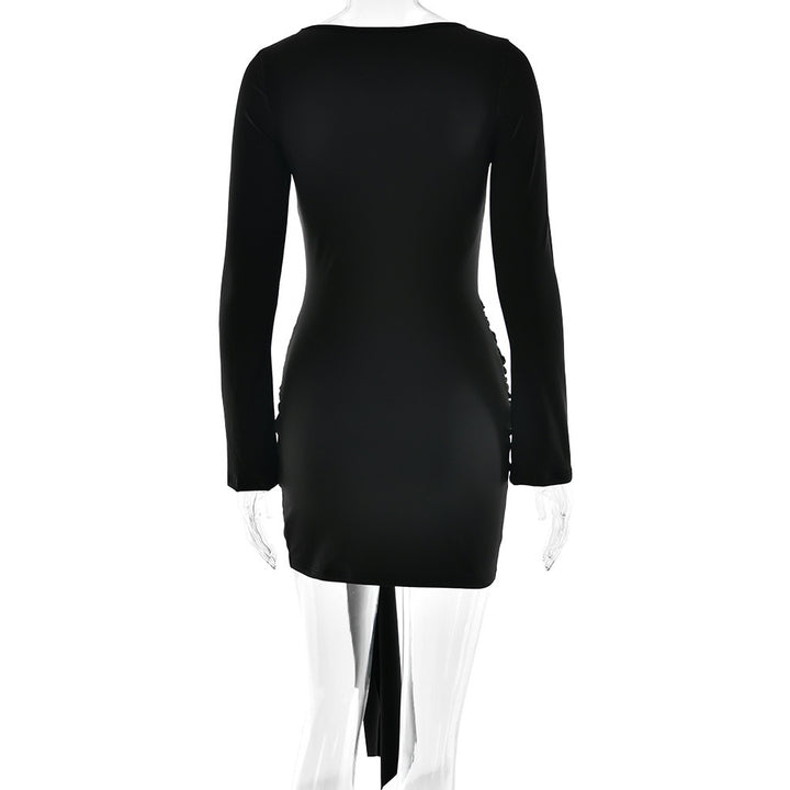 Damen Minikleid mit asymmetrischem Design und raffiniertem Taillengürtel Drune