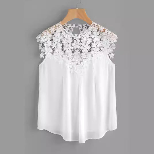Damen Bluse mit floralen Stickereien und fließendem Schnitt Drune