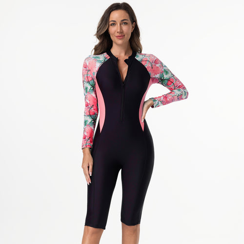 Damen Schwimmanzug mit langen Ärmeln und Reißverschluss Drune