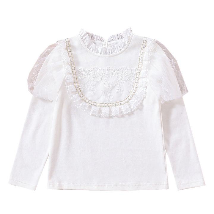 Mädchen T-Shirt mit eleganten Tüllärmeln und Rüschendetails Drune