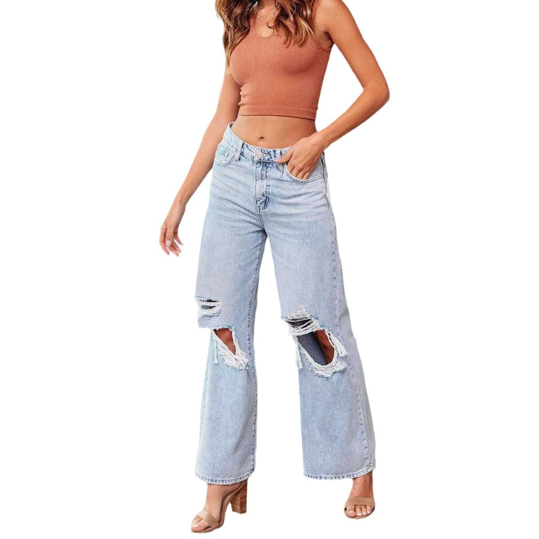 Damen Jeansjacke mit lässigem Schnitt und fransigem Saum Drune