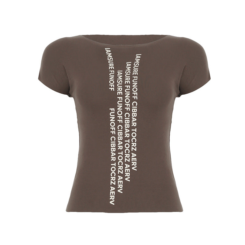 Damen T-Shirt mit grafischem Schriftzug und lässigem Schnitt Drune