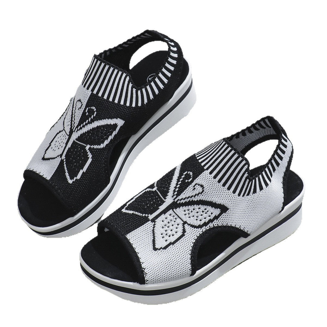 Damen Sportliche Plateau-Sandalen mit modischem Schmetterlingsdesign Drune
