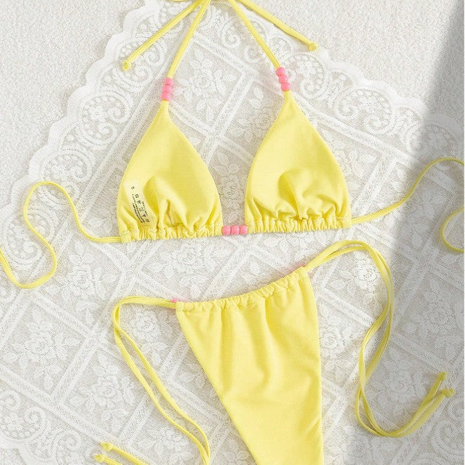 Damen Triangel-Bikini mit bunten Schmuckakzenten Drune