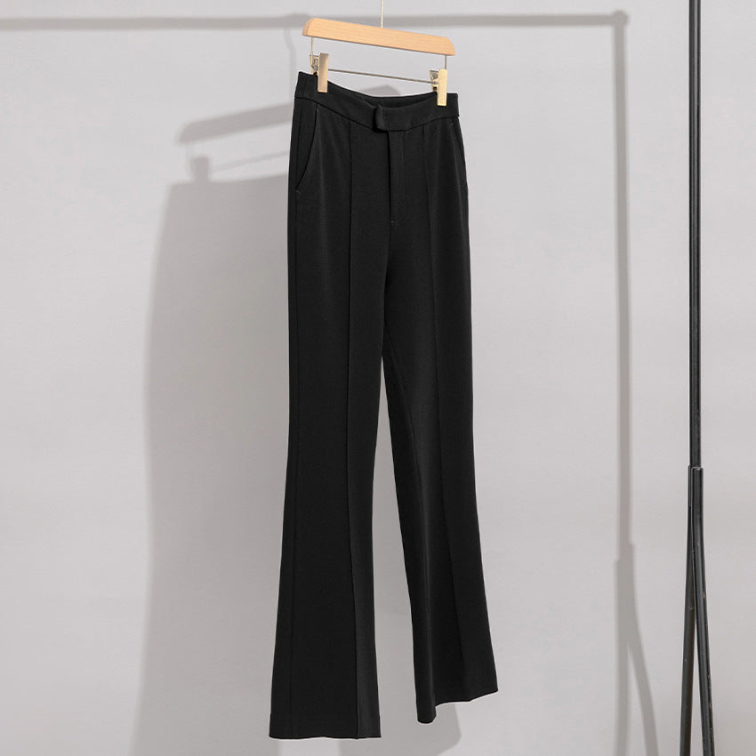Damen High-Waist-Hose mit weitem Schlag und Bügelfalte Drune