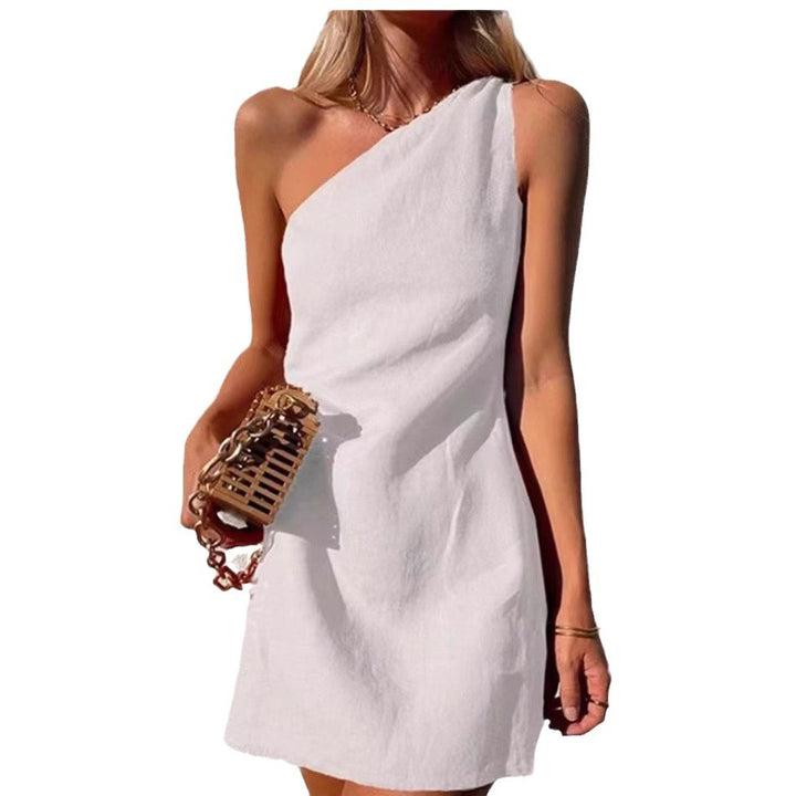 Damen Einseitiges Minikleid mit asymmetrischem Schnitt und schmalem Träger Drune