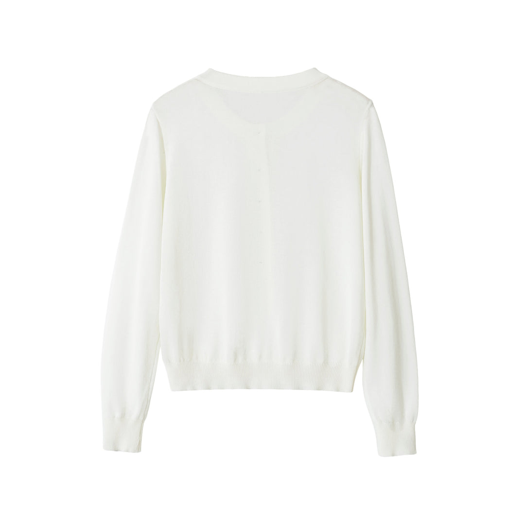 Damen Feiner Kurzcardigan mit Rundhals, Knopfleiste und taillierendem Bündchen Drune