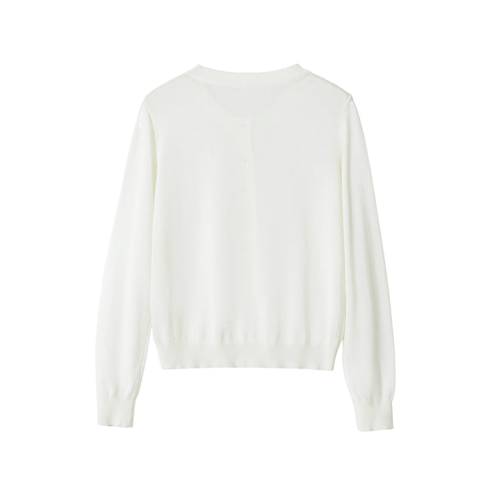 Damen Feiner Kurzcardigan mit Rundhals, Knopfleiste und taillierendem Bündchen Drune