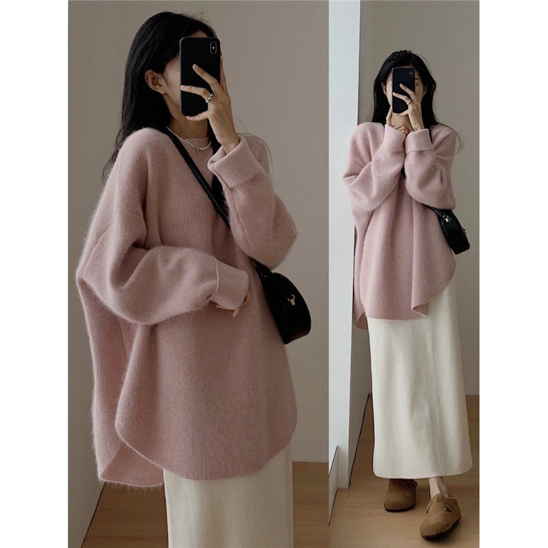 Damen Kuscheliger Oversized Pullover aus weichem Material Drune