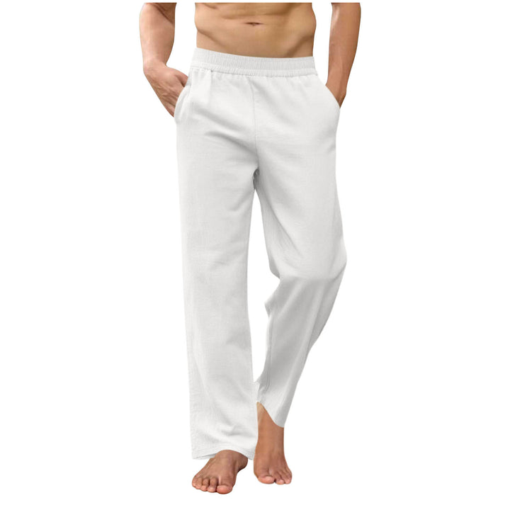 Herren nan lockere Loungehose mit elastischem Bund, Eingrifftaschen und seitlichen Knöchelschlitzen Drune