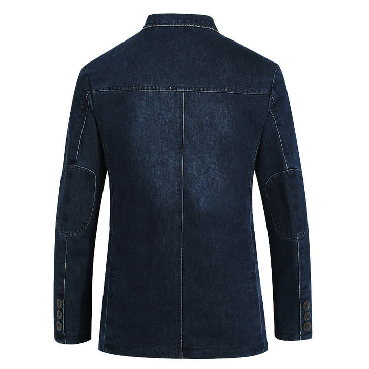 Herren nan Denim-Sakko im Blazerstil mit Stretch, aufgesetzten Taschen und leichtem Innenfutter Drune