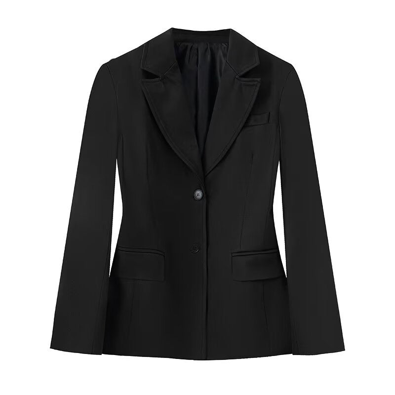 Damen 50+ taillierter Zweiknopf‑Blazer mit Reverskragen, Pattentaschen und Gehschlitz Drune