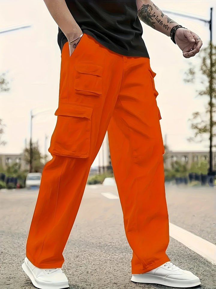 Herren Oversize Utility-Cargohose mit mehrfachen aufgesetzten Klapptaschen Drune