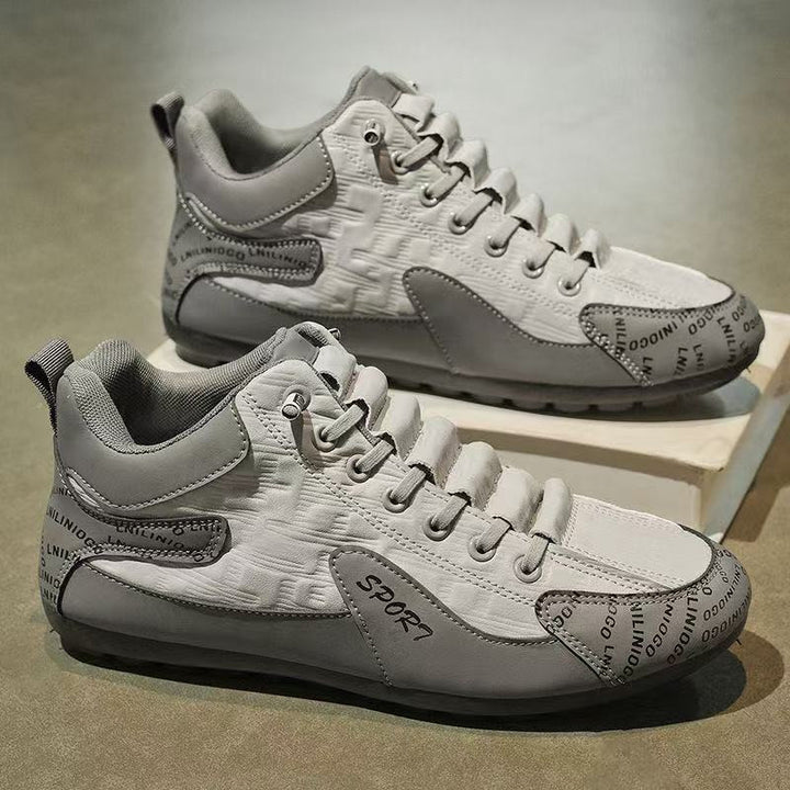 Herren Moderne leichte Schnür-Sneaker mit gepolstertem Kragen und kontrastierenden Overlays Drune