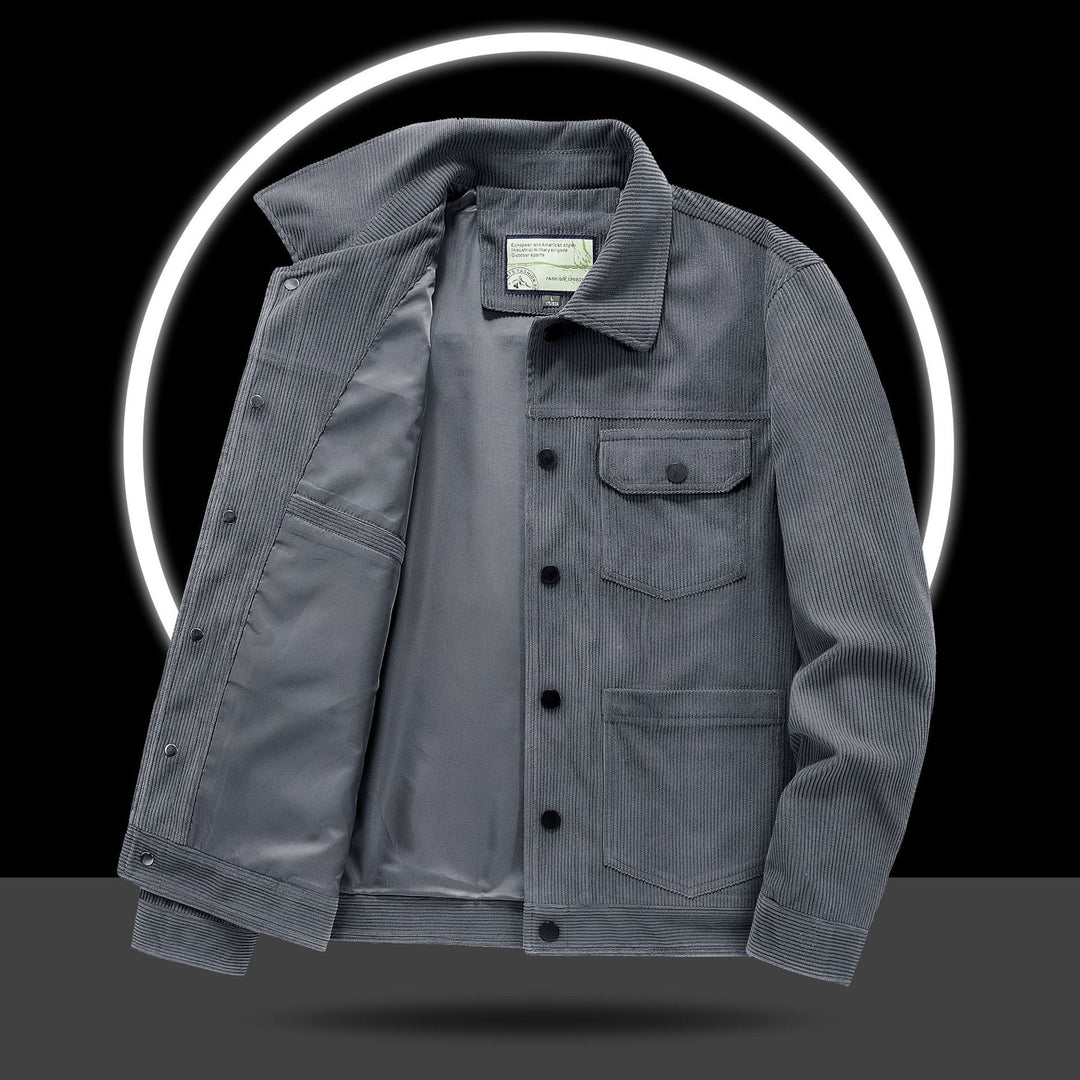 Herren Lässige Cordjacke mit Praktischen Taschen Drune