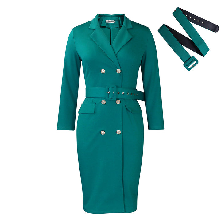 Damen Blazer-Kleid mit tailliertem Schnitt und abnehmbaren Gürteln Drune