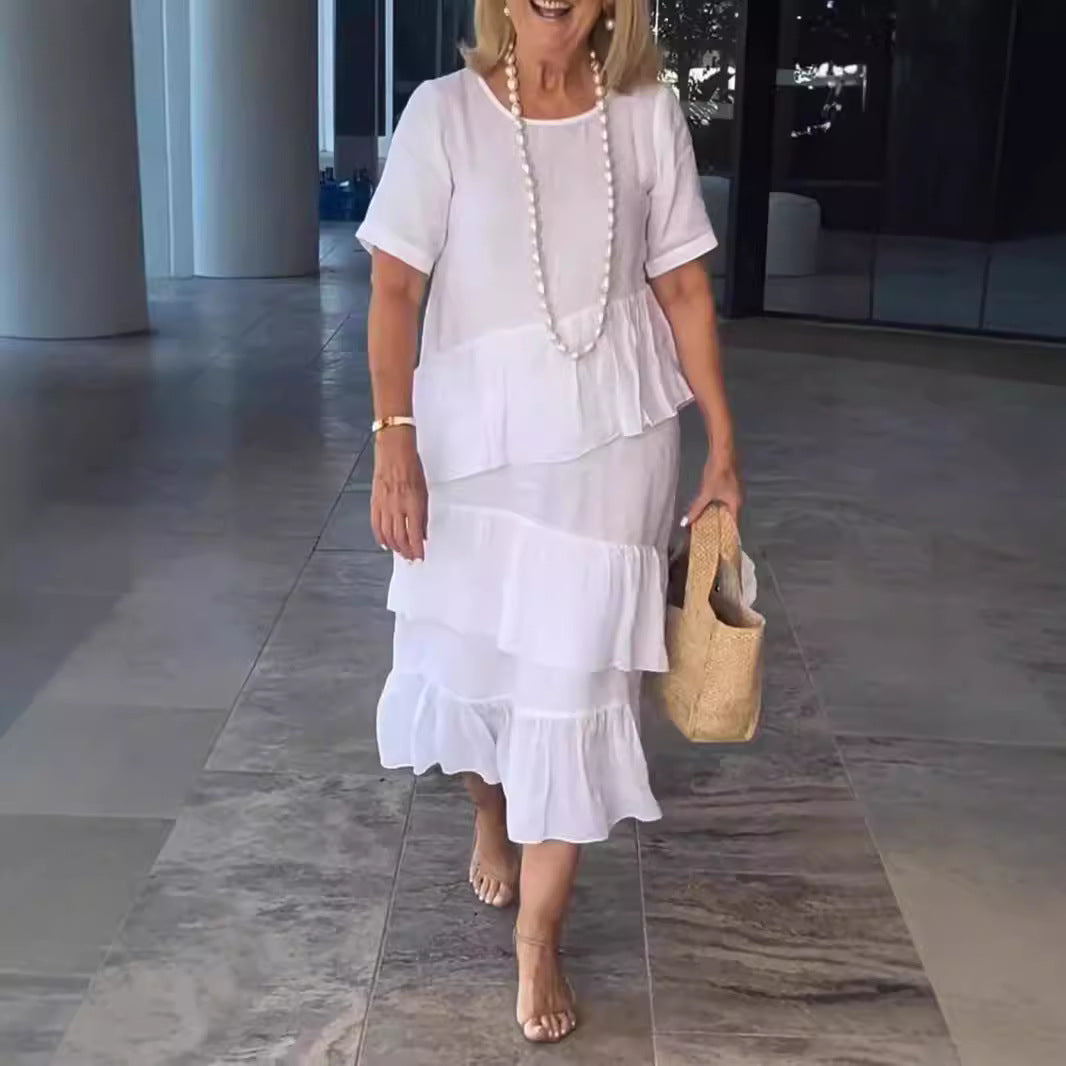 Damen sommerliches Freizeitkleid mit schwingendem Saum Drune