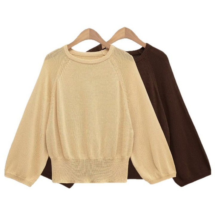 Damen Oversize-Strickpullover mit Ballonärmeln und breitem Rippbund Drune