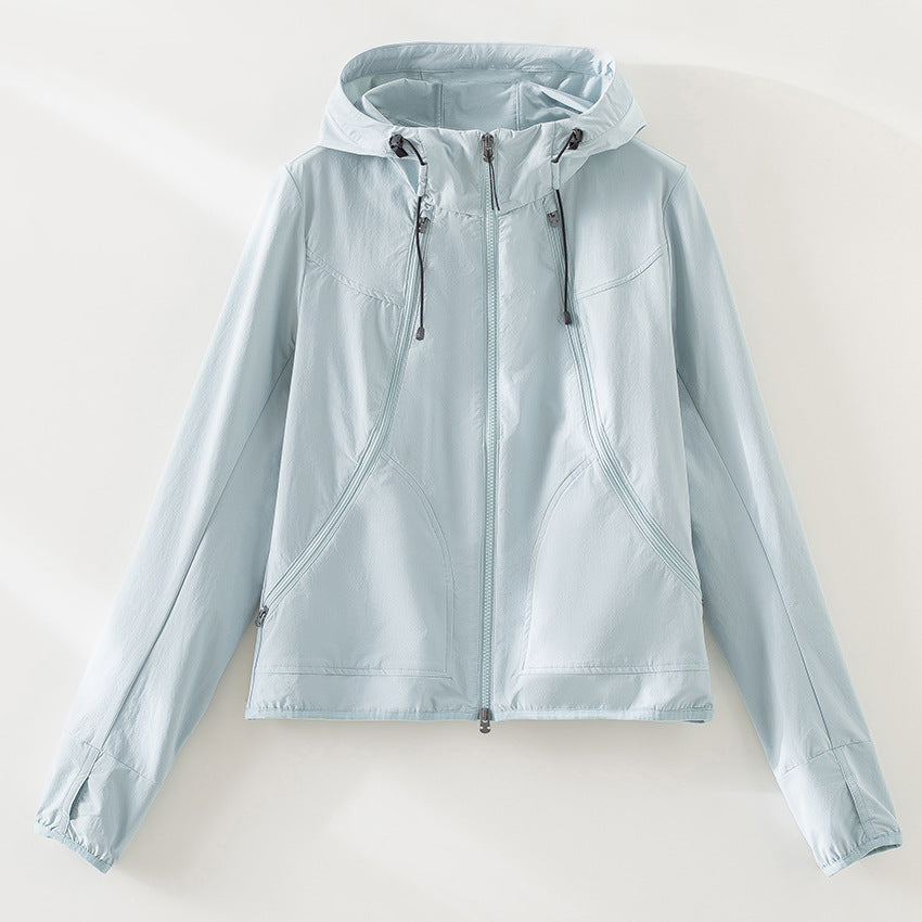 Damen Leichte Softshell-Outdoorjacke mit Kapuze und Zwei-Wege-Reißverschluss Drune