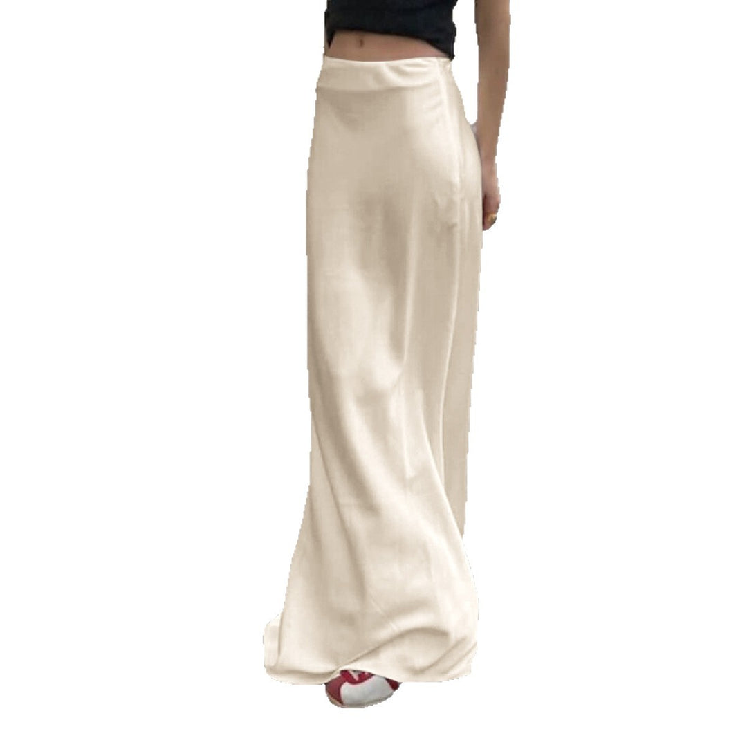 Damen Elegante Maxirock mit fließendem Schnitt und hohem Taillenbund Drune