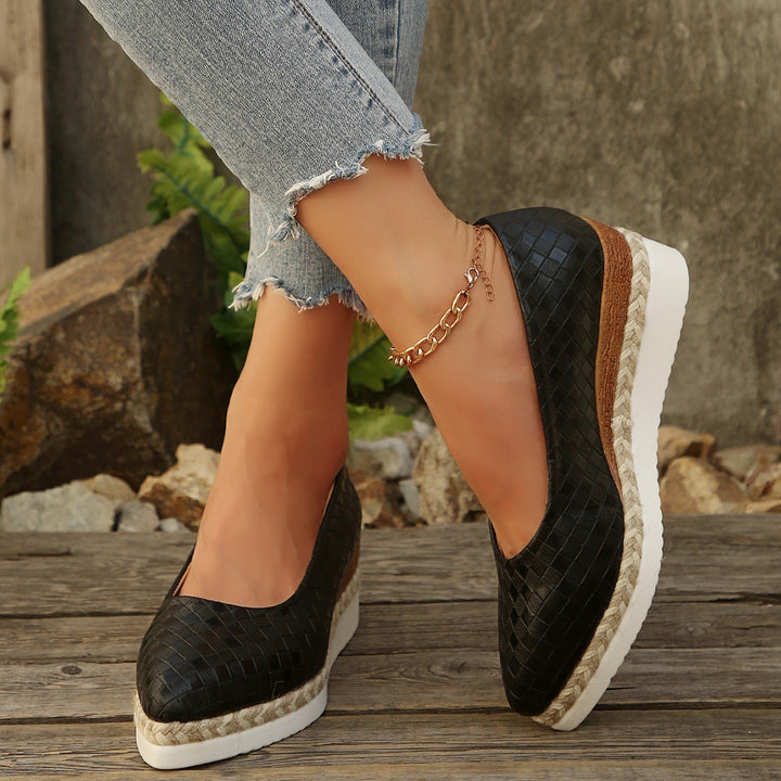 Damen Elegante Keil-Ballerinas aus Leder Drune