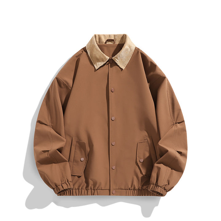 Herren Oversized Blouson mit Cordkragen, Druckknopfverschluss und Pattentaschen Drune