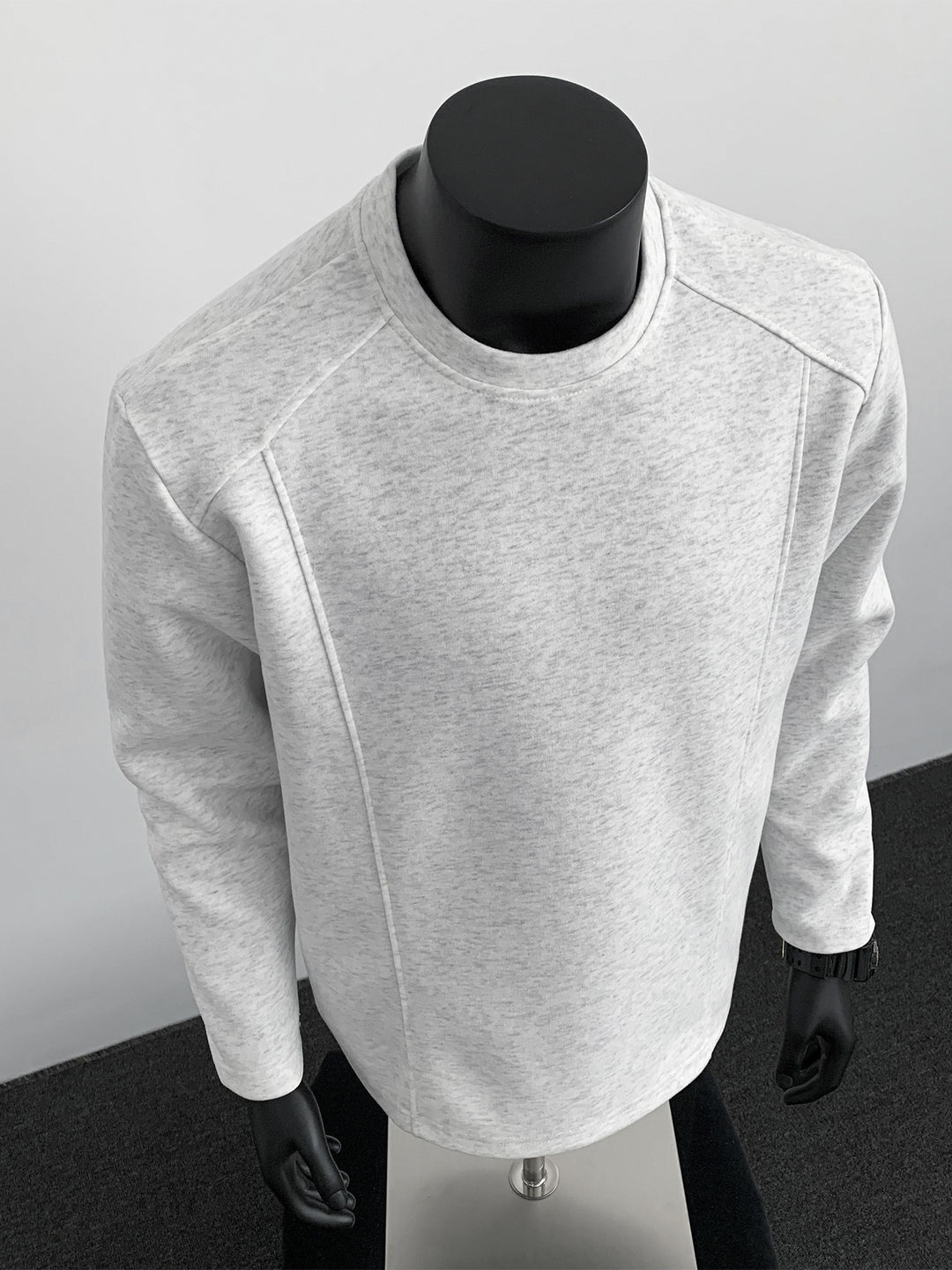Herren Sweatshirt mit strukturierten Nahtdetails und Rundhalsausschnitt Drune