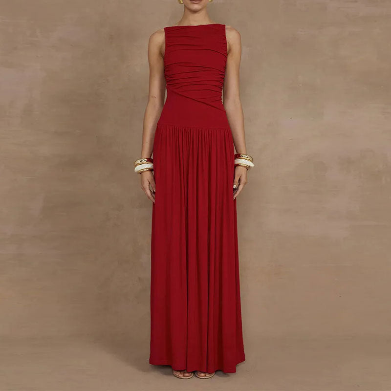 Damen Maxikleid mit raffinierter Raffung Drune