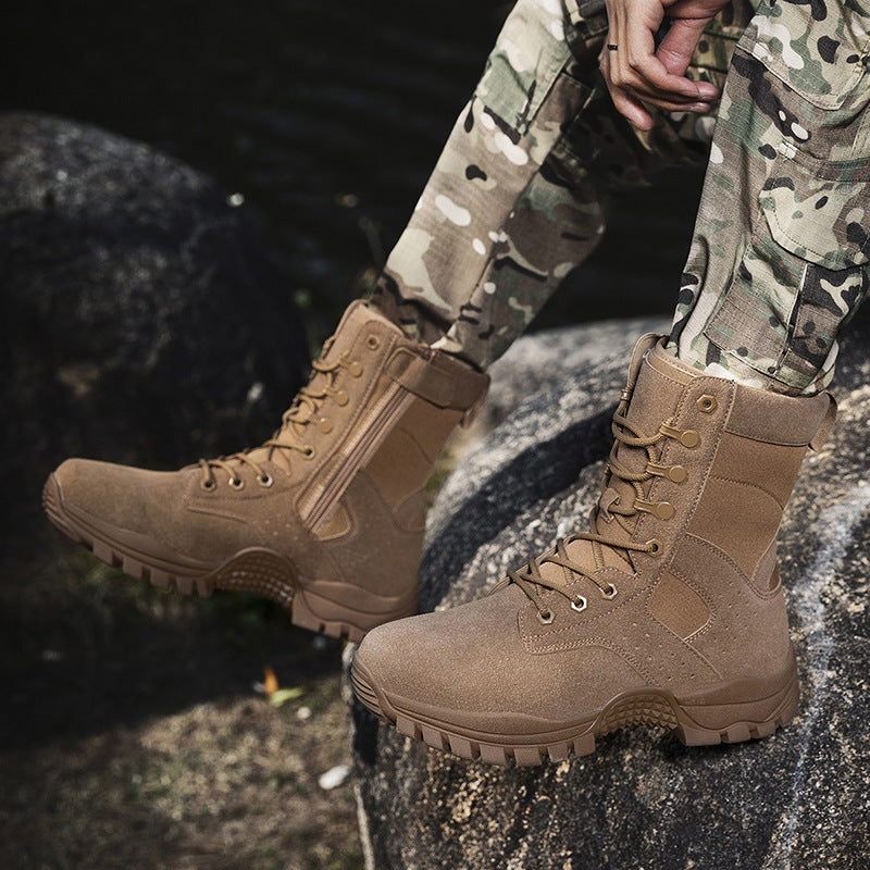 Herren Hochschnitt‑Einsatzstiefel aus Velours- und Cordura‑Mix mit profiliertem Multiterrain‑Grip Drune